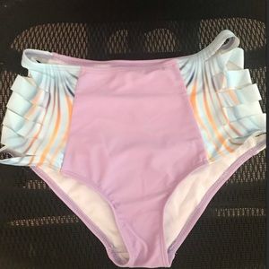 NWT SHEIN purple high waist bikini bottom size Small for women